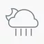 Иконка «Переменная облачность, Дождь, Полумесяц»