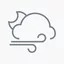 Иконка «Ветер, Переменная облачность, Полумесяц»